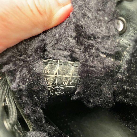 Dr. Martens 1460 Serena Women's Faux Fur Lined Lace Up Boots, Black, Size 6 - Picture 9 of 9